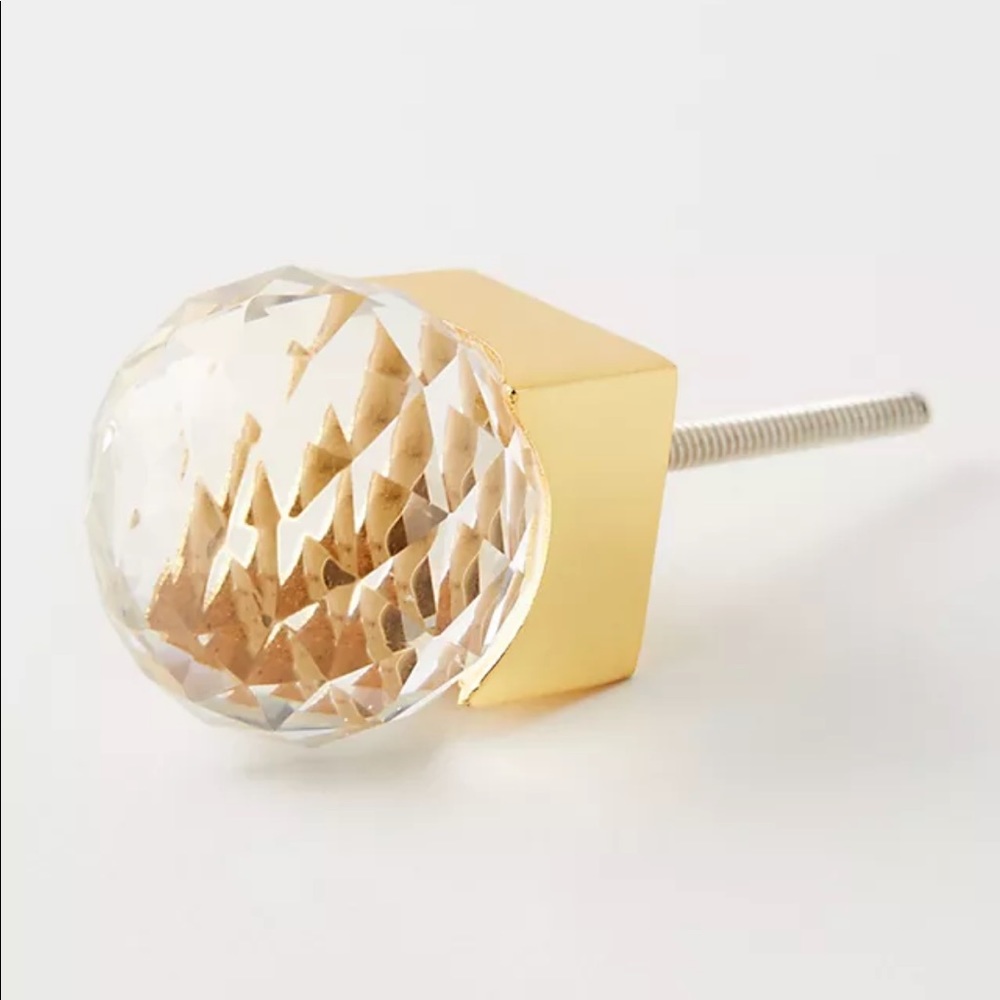 Anthropologie Kelsey Knob - Glass and Brass set of 2